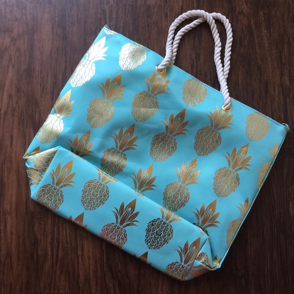 Restocked!Aqua Blue Oversize Beach Tote - Picture 8 of 8